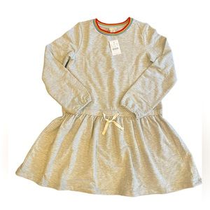 NWT Girl’s crewcuts grey dress with rainbow trim Medium